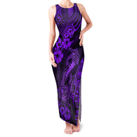 Hawaii Fish Hook Family Matching Tank Maxi Dress and Hawaiian Shirt Hibiscus Hawaii Tribal Tattoo Purple Version - Wonder Print Shop