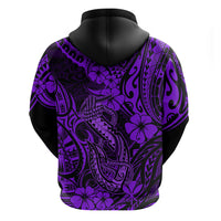 Hawaii Fish Hook Hoodie Hibiscus Hawaii Tribal Tattoo Purple Version - Wonder Print Shop