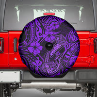 Hawaii Fish Hook Spare Tire Cover Hibiscus Hawaii Tribal Tattoo Purple Version - Wonder Print Shop