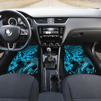 Hawaii Fish Hook Car Mats Hibiscus Hawaii Tribal Tattoo Sky Blue Version - Wonder Print Shop