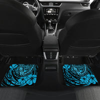 Hawaii Fish Hook Car Mats Hibiscus Hawaii Tribal Tattoo Sky Blue Version - Wonder Print Shop