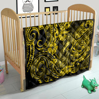 Hawaii Fish Hook Quilt Hibiscus Hawaii Tribal Tattoo Yellow Version - Wonder Print Shop