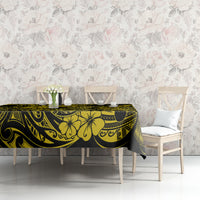 Hawaii Fish Hook Tablecloth Hibiscus Hawaii Tribal Tattoo Yellow Version - Wonder Print Shop