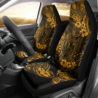 Hawaii King Kamehameha Car Seat Cover Polynesian Pattern Gold Version - Wonder Print Shop