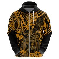 Hawaii King Kamehameha Hoodie Polynesian Pattern Gold Version - Wonder Print Shop