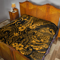 Hawaii King Kamehameha Quilt Polynesian Pattern Gold Version - Wonder Print Shop