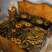 Hawaii King Kamehameha Quilt Bed Set Polynesian Pattern Gold Version - Wonder Print Shop