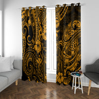 Hawaii King Kamehameha Window Curtain Polynesian Pattern Gold Version - Wonder Print Shop