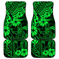 Hawaii King Kamehameha Car Mats Polynesian Pattern Green Version - Wonder Print Shop
