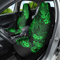 Hawaii King Kamehameha Car Seat Cover Polynesian Pattern Green Version - Wonder Print Shop
