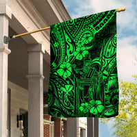 Hawaii King Kamehameha Garden Flag Polynesian Pattern Green Version - Wonder Print Shop