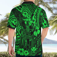 Hawaii King Kamehameha Hawaiian Shirt Polynesian Pattern Green Version - Wonder Print Shop