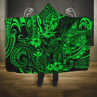 hawaii-king-kamehameha-hooded-blanket-polynesian-pattern-green-version
