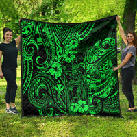Hawaii King Kamehameha Quilt Polynesian Pattern Green Version - Wonder Print Shop