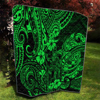 Hawaii King Kamehameha Quilt Polynesian Pattern Green Version - Wonder Print Shop
