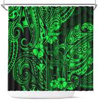 hawaii-king-kamehameha-shower-curtain-polynesian-pattern-green-version
