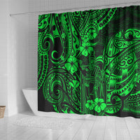 hawaii-king-kamehameha-shower-curtain-polynesian-pattern-green-version