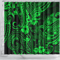 hawaii-king-kamehameha-shower-curtain-polynesian-pattern-green-version
