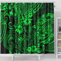 hawaii-king-kamehameha-shower-curtain-polynesian-pattern-green-version