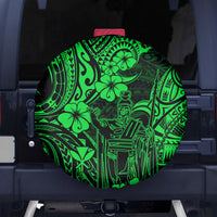 Hawaii King Kamehameha Spare Tire Cover Polynesian Pattern Green Version - Wonder Print Shop