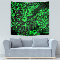 Hawaii King Kamehameha Tapestry Polynesian Pattern Green Version - Wonder Print Shop