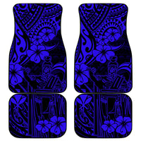 Hawaii King Kamehameha Car Mats Polynesian Pattern Navy Blue Version - Wonder Print Shop