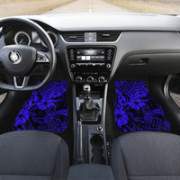 Hawaii King Kamehameha Car Mats Polynesian Pattern Navy Blue Version - Wonder Print Shop