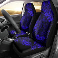 Hawaii King Kamehameha Car Seat Cover Polynesian Pattern Navy Blue Version - Wonder Print Shop