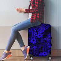 Hawaii King Kamehameha Luggage Cover Polynesian Pattern Navy Blue Version - Wonder Print Shop