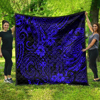 Hawaii King Kamehameha Quilt Polynesian Pattern Navy Blue Version - Wonder Print Shop
