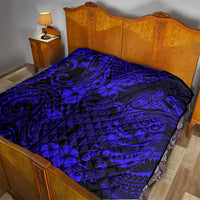 Hawaii King Kamehameha Quilt Polynesian Pattern Navy Blue Version - Wonder Print Shop