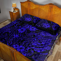 Hawaii King Kamehameha Quilt Bed Set Polynesian Pattern Navy Blue Version - Wonder Print Shop