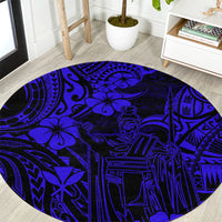 hawaii-king-kamehameha-round-carpet-polynesian-pattern-navy-blue-version