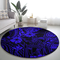 hawaii-king-kamehameha-round-carpet-polynesian-pattern-navy-blue-version