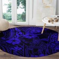 hawaii-king-kamehameha-round-carpet-polynesian-pattern-navy-blue-version