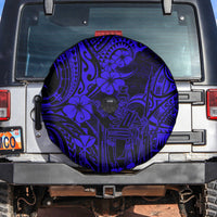Hawaii King Kamehameha Spare Tire Cover Polynesian Pattern Navy Blue Version - Wonder Print Shop