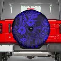 Hawaii King Kamehameha Spare Tire Cover Polynesian Pattern Navy Blue Version - Wonder Print Shop