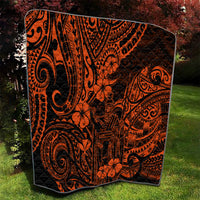 Hawaii King Kamehameha Quilt Polynesian Pattern Orange Version - Wonder Print Shop