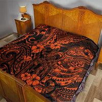 Hawaii King Kamehameha Quilt Polynesian Pattern Orange Version - Wonder Print Shop
