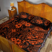 Hawaii King Kamehameha Quilt Bed Set Polynesian Pattern Orange Version - Wonder Print Shop