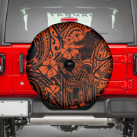 Hawaii King Kamehameha Spare Tire Cover Polynesian Pattern Orange Version - Wonder Print Shop