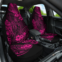 Hawaii King Kamehameha Car Seat Cover Polynesian Pattern Pink Version - Wonder Print Shop
