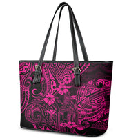 Hawaii King Kamehameha Leather Tote Bag Polynesian Pattern Pink Version - Wonder Print Shop