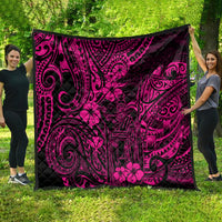 Hawaii King Kamehameha Quilt Polynesian Pattern Pink Version - Wonder Print Shop