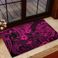 Hawaii King Kamehameha Rubber Doormat Polynesian Pattern Pink Version - Wonder Print Shop