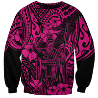 Hawaii King Kamehameha Sweatshirt Polynesian Pattern Pink Version - Wonder Print Shop