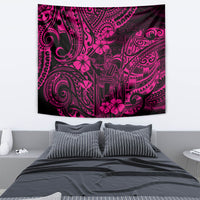 Hawaii King Kamehameha Tapestry Polynesian Pattern Pink Version - Wonder Print Shop