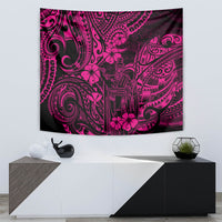 Hawaii King Kamehameha Tapestry Polynesian Pattern Pink Version - Wonder Print Shop