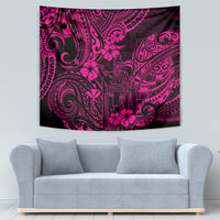 Hawaii King Kamehameha Tapestry Polynesian Pattern Pink Version - Wonder Print Shop