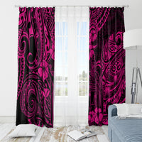 Hawaii King Kamehameha Window Curtain Polynesian Pattern Pink Version - Wonder Print Shop